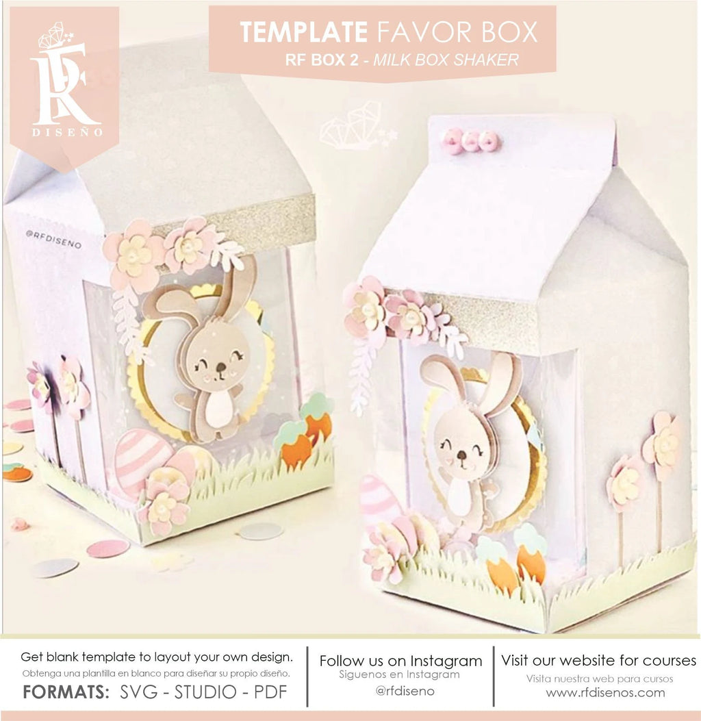 RF BOX 2 - Template Milk Box Shaker - Does not include the photo design