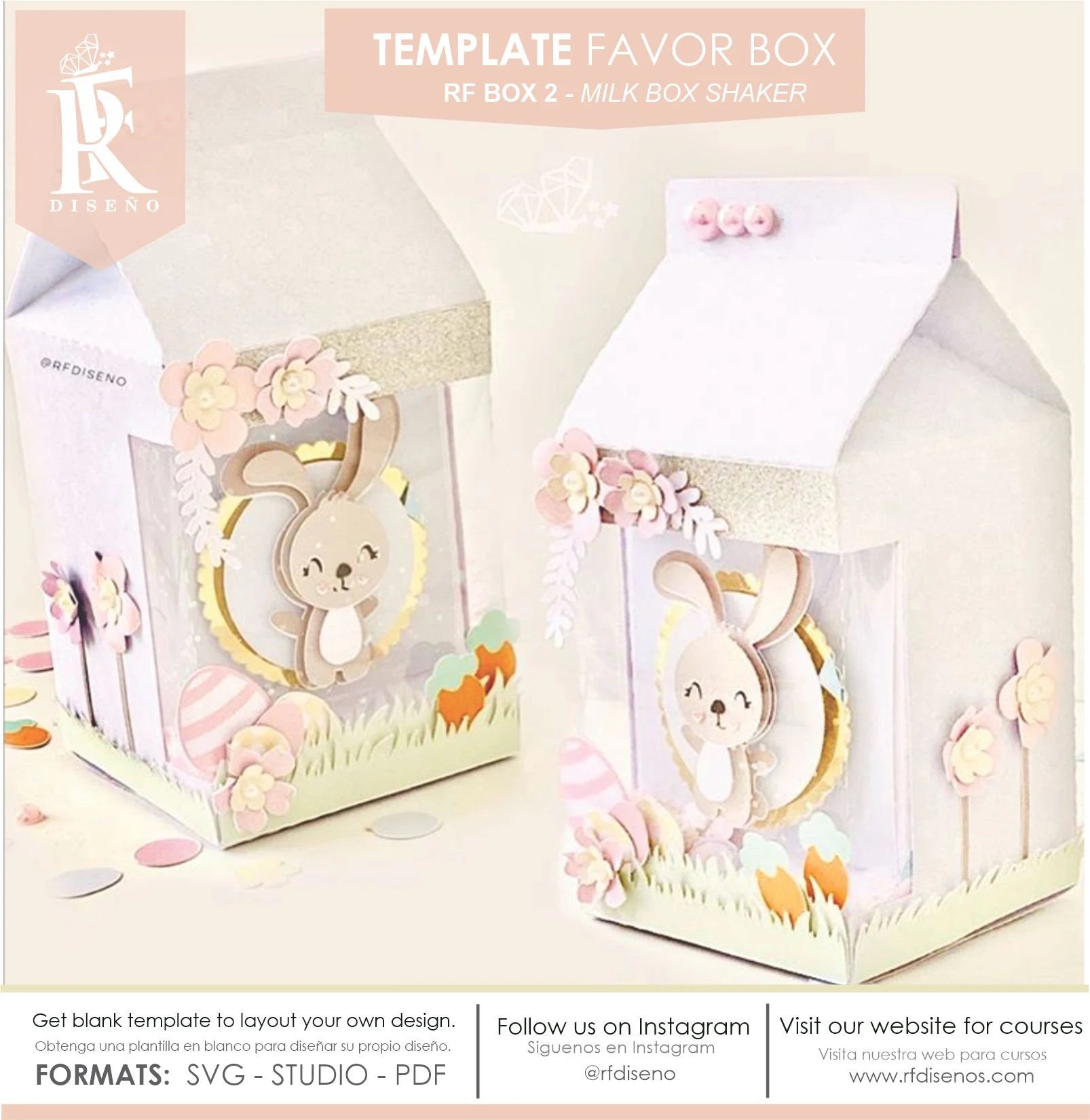 RF BOX 2 - Template Milk Box Shaker - Does not include the photo design