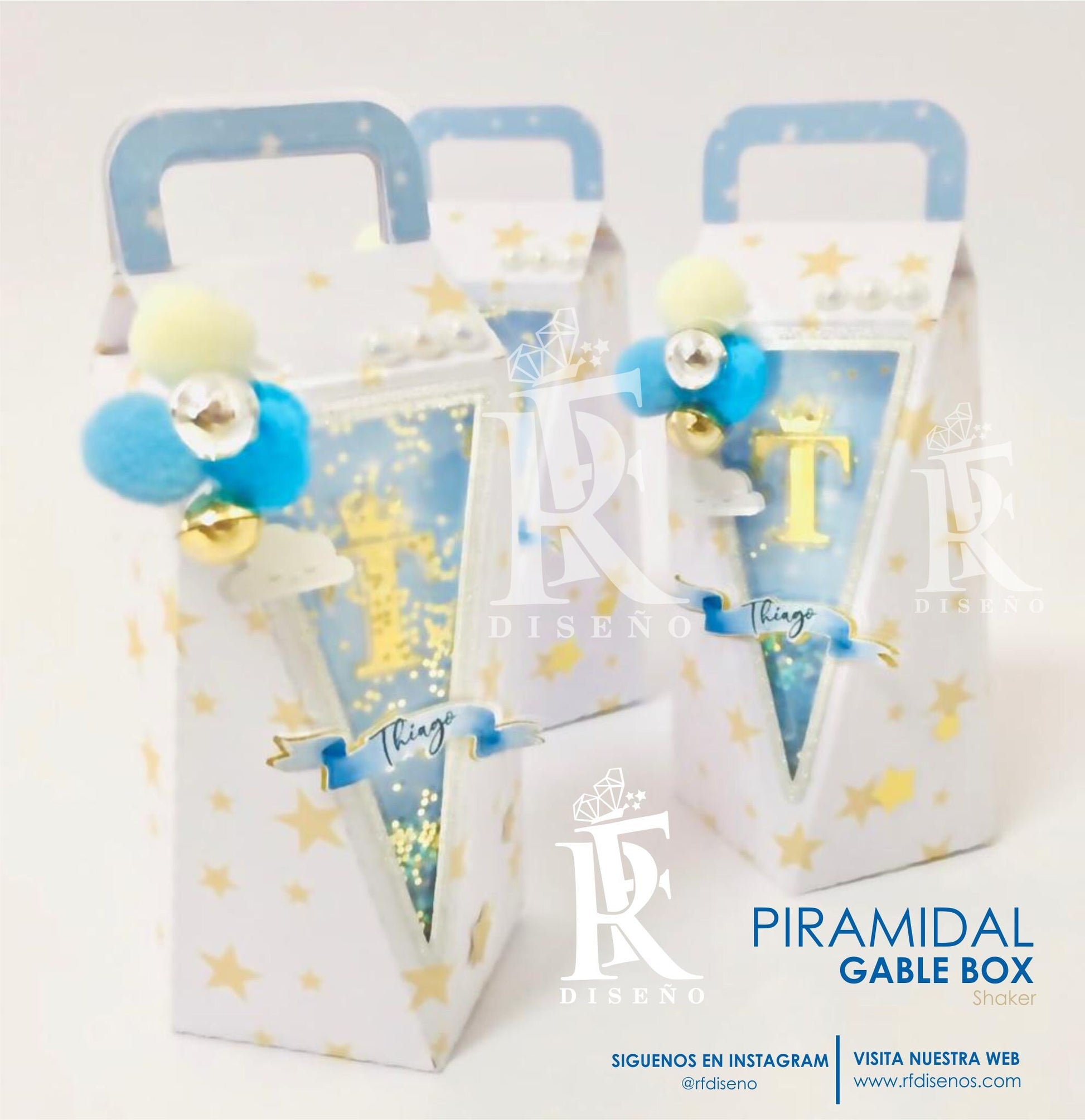 RF BOX 5 Shaker - Template Piramidal Gable Box Shaker- Does not include the photo design.
