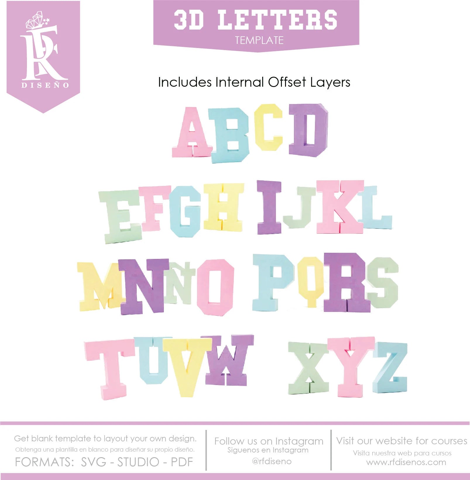 3d alphabet template - Letras 3d - Alphabet papercraft