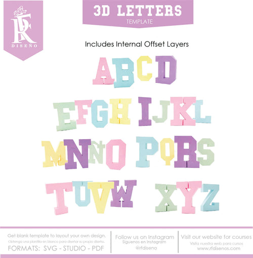 3d alphabet template - Letras 3d - Alphabet papercraft