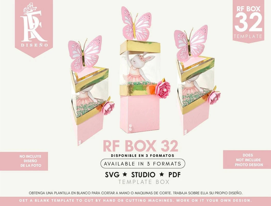 RF BOX 32 - Template Acetate box - Does not include the photo design