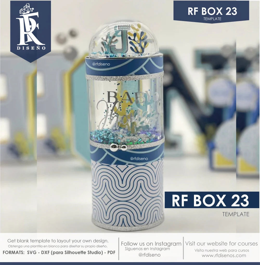 RF BOX 23- Template Digital Box - Does not include the photo design. Papercraft box / Paper Box / Box Paper