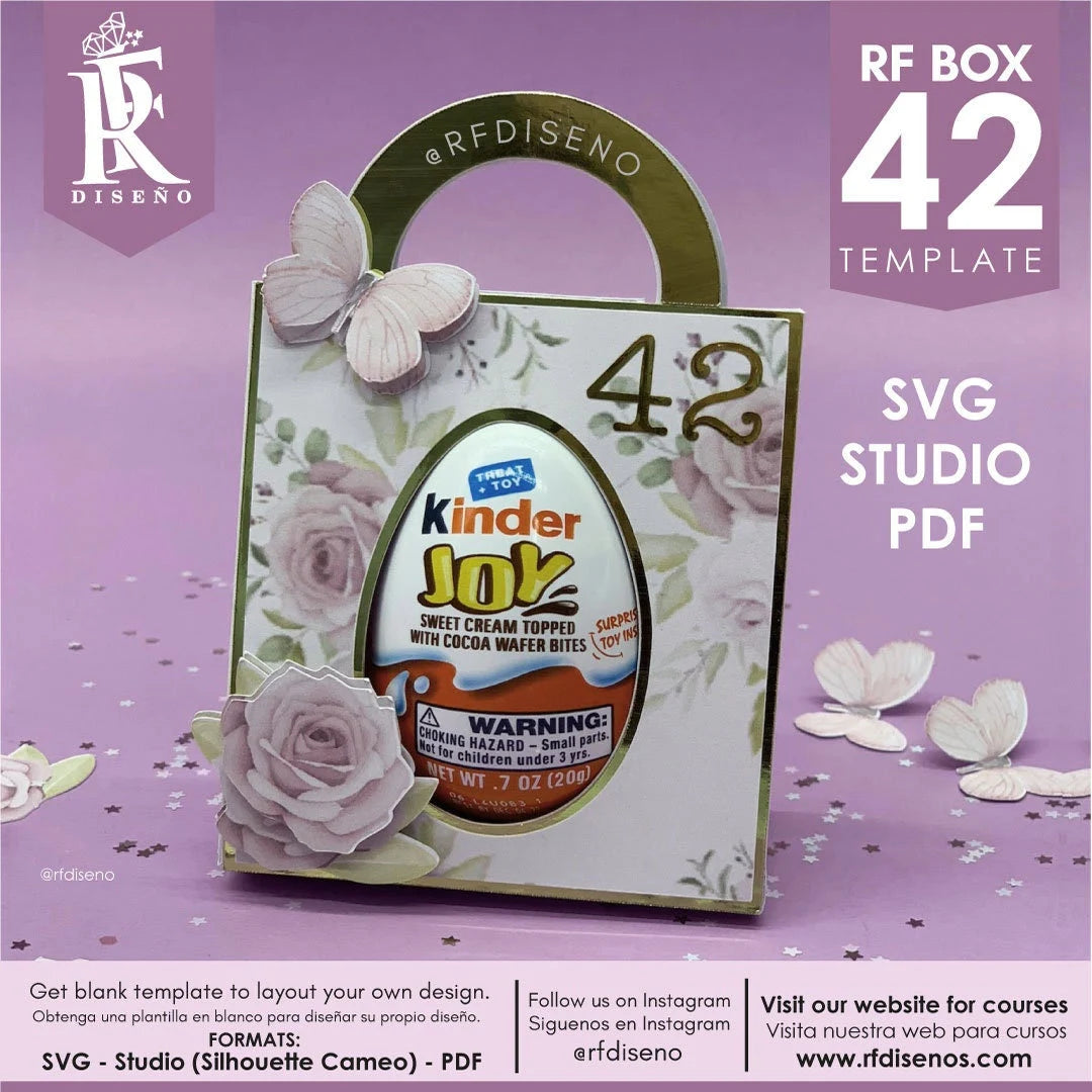 RF BOX 42- Digital Template Box - Does not include the photo design. Svg Studio PDF File Box Paper/rfdiseno