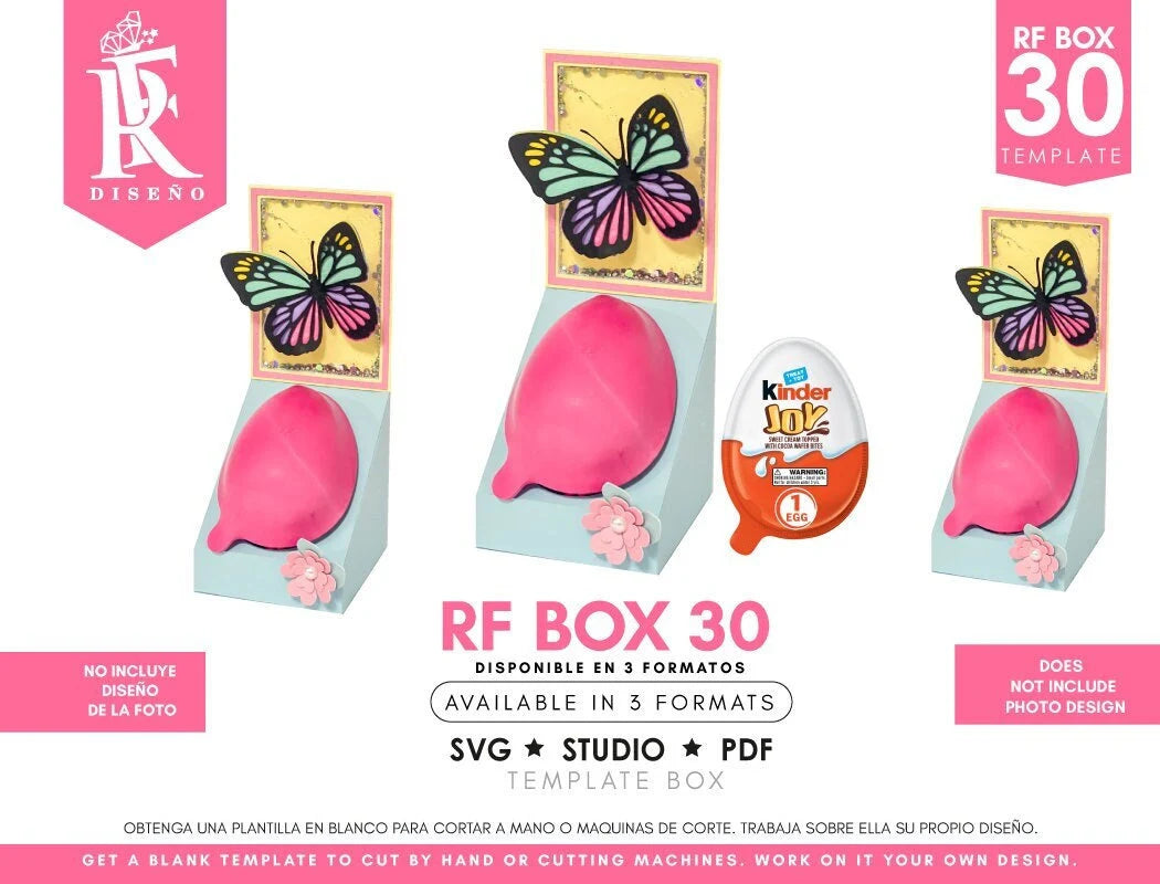 RF BOX 30 - Template Kinder Joy Egg box - Does not include the photo design