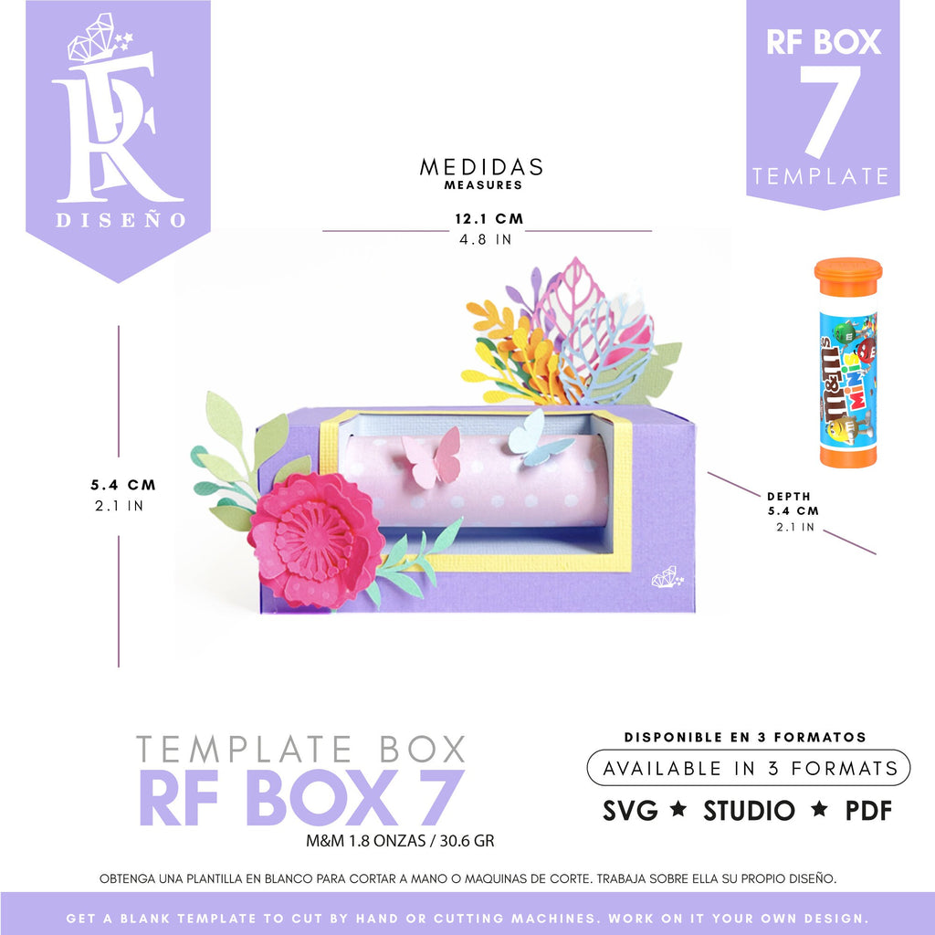 RF BOX 7 - Mm Template Box - Caja M&M - Does not include the photo design