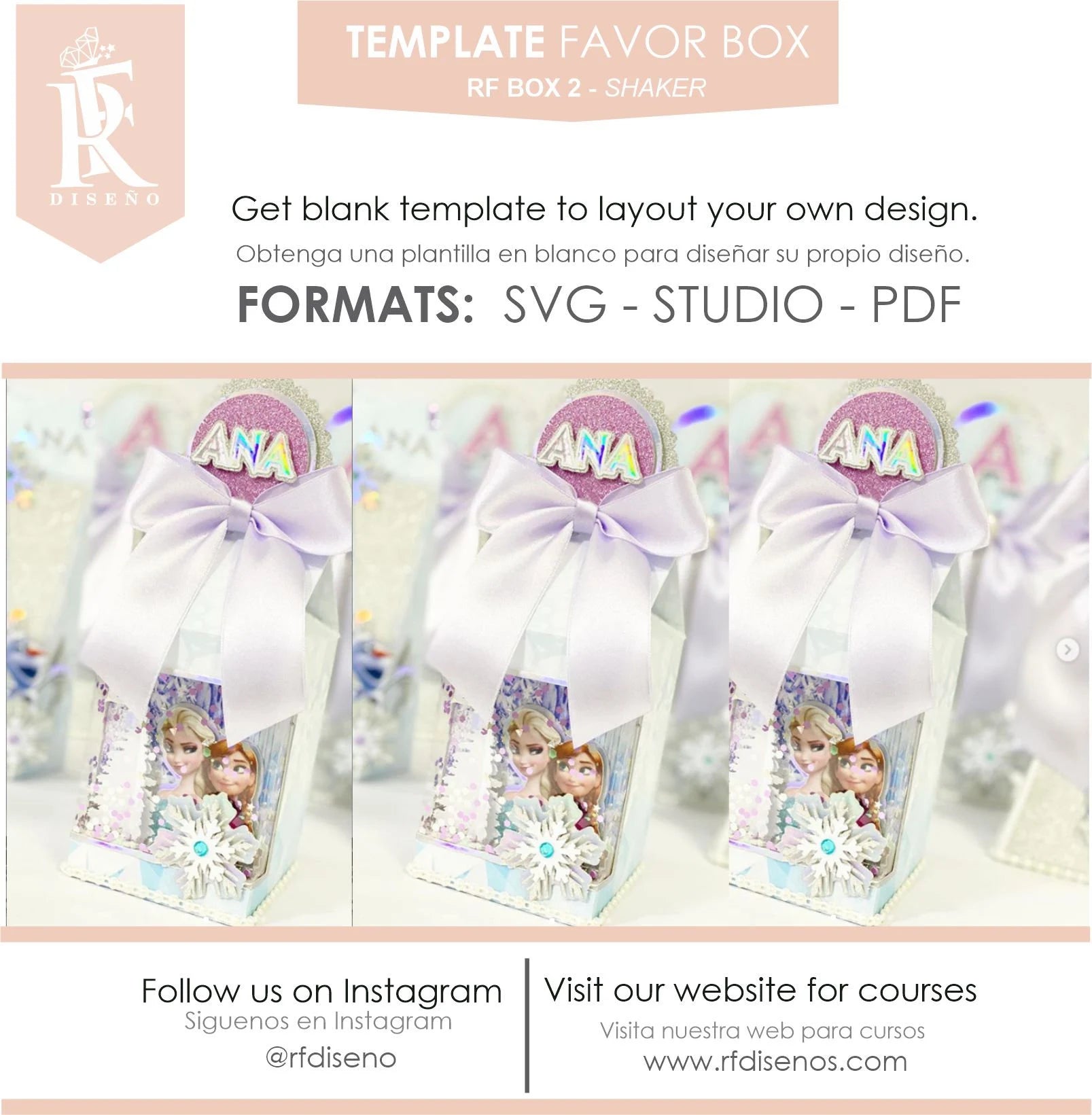RF BOX 2 - Template Milk Box Shaker - Does not include the photo design