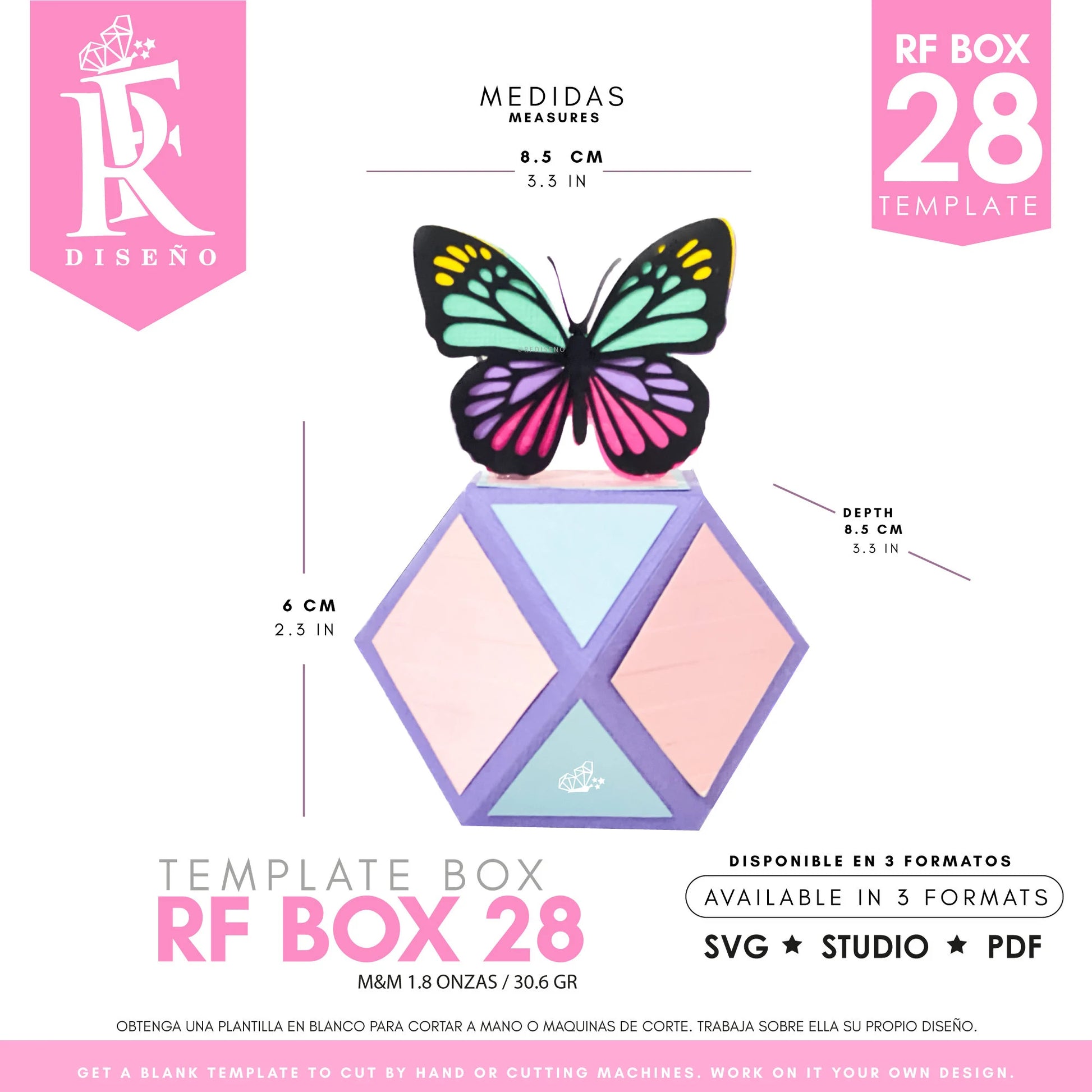 RF BOX 28 - Template box - Does not include the photo design