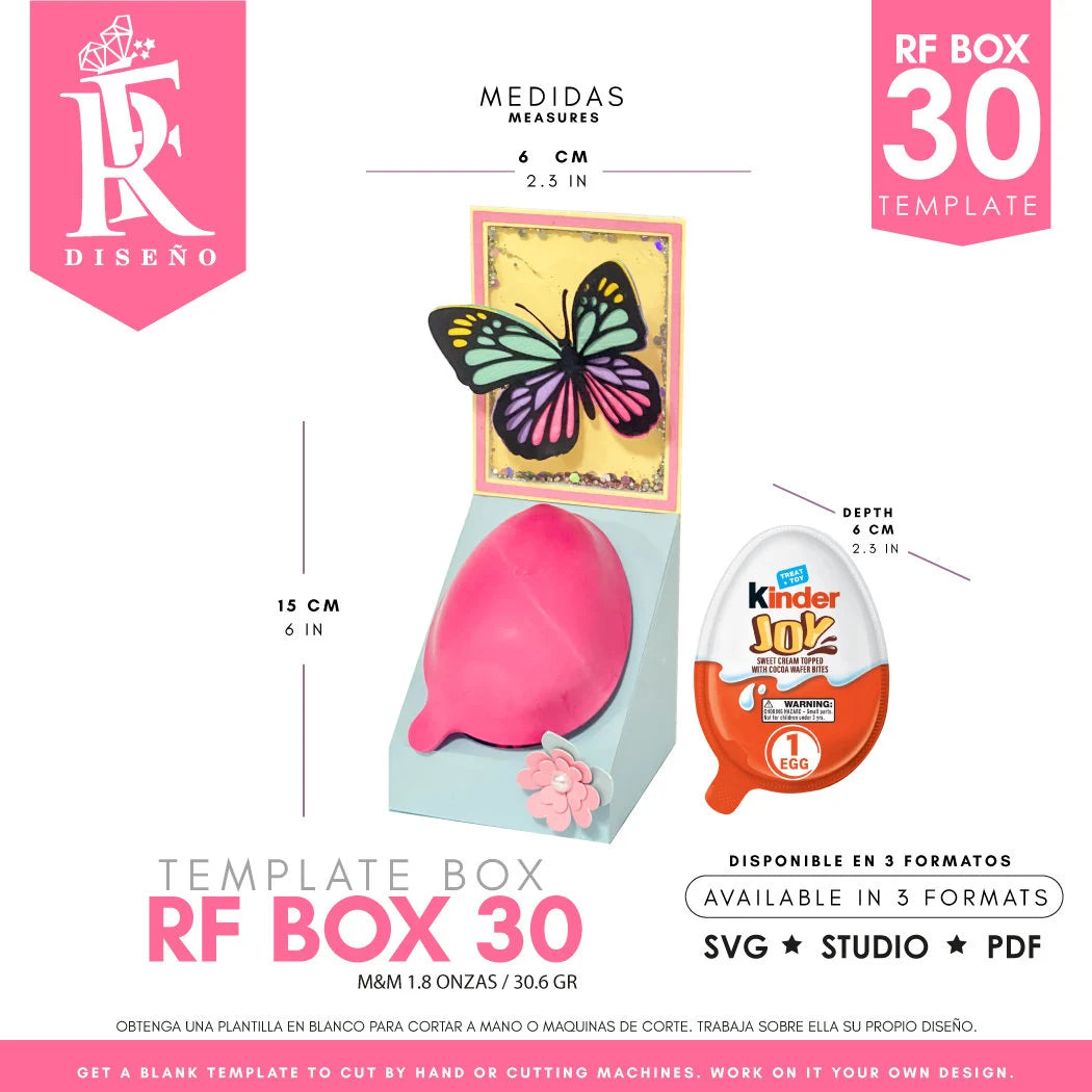 RF BOX 30 - Template Kinder Joy Egg box - Does not include the photo design