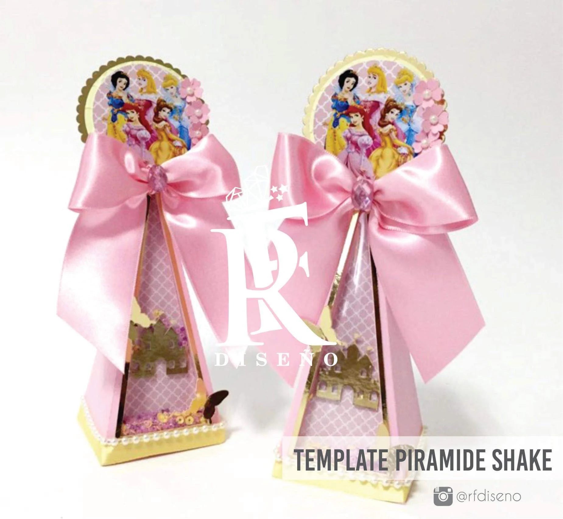 RF BOX 1 - Template favor box - Piramide Box Shaker - Does not include the photo design